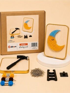 🌙 Moon String Art DIY Kit – Create Your Own Dreamy Wall Decor
